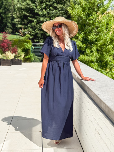 Robe longue Eglantine - Bleu marine
