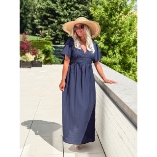Robe longue Eglantine - Bleu marine