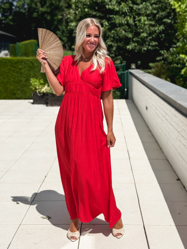 Robe longue Eglantine - Rouge