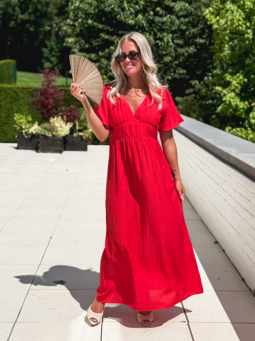 Robe longue Eglantine - Rouge