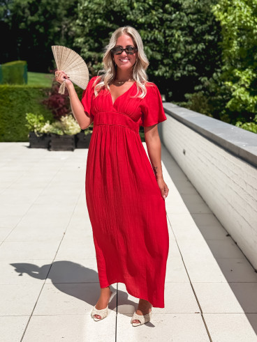 Robe longue Eglantine - Rouge