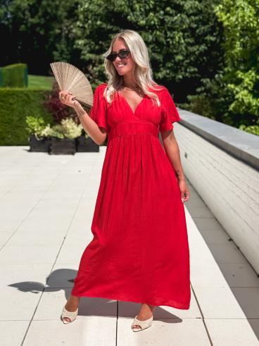 Robe longue Eglantine - Rouge