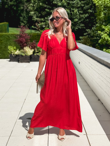Robe longue Eglantine - Rouge