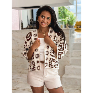 Gilet Flodérana - Chocolat/Ecru