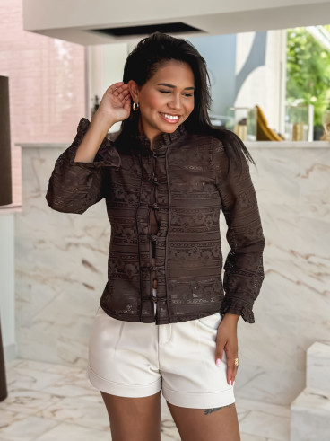 Blouse Typhaine - Chocolat