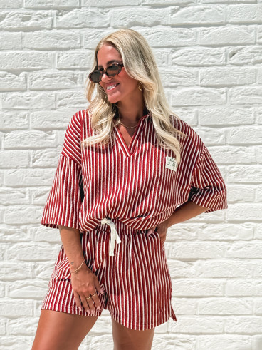 Blouse lignée Maxine - Brique
