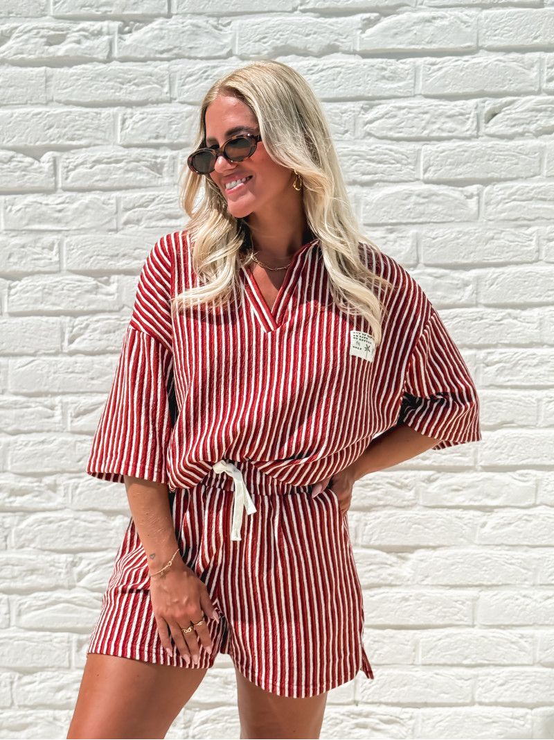 Blouse lignée Maxine - Brique