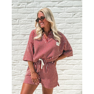 Blouse lignée Maxine - Brique