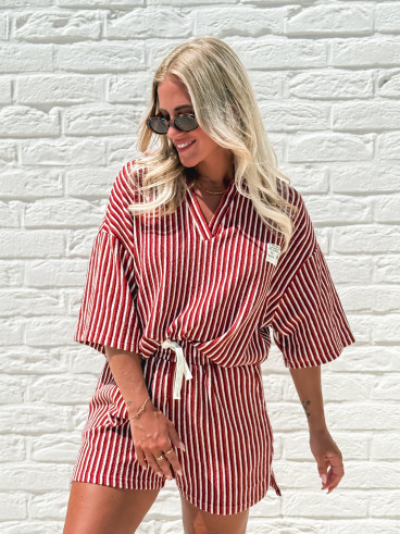 Blouse lignée Maxine - Brique