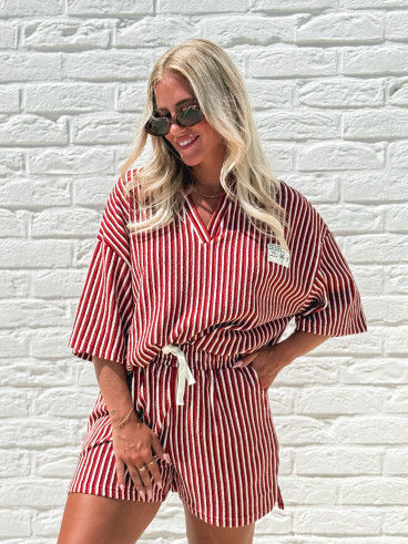 Blouse lignée Maxine - Brique