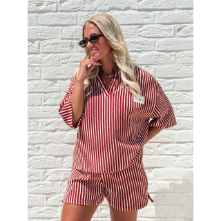 Blouse lignée Maxine - Brique
