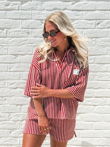 Blouse lignée Maxine - Brique