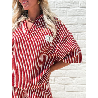 Blouse lignée Maxine - Brique
