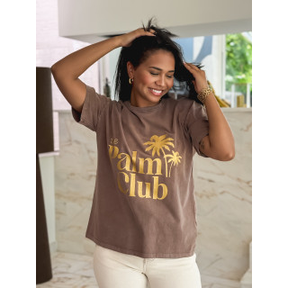 T-shirt "The palm club" - Marron