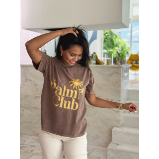 T-shirt "The palm club" - Marron