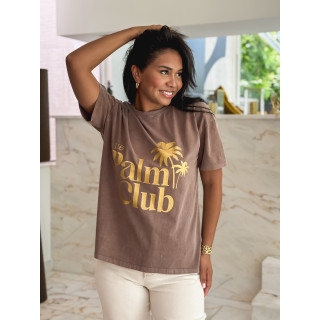 T-shirt "The palm club" - Marron