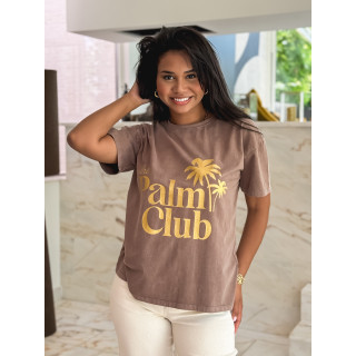 T-shirt "The palm club" - Marron