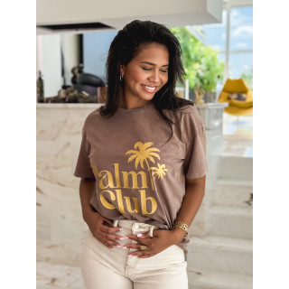 T-shirt "The palm club" - Marron