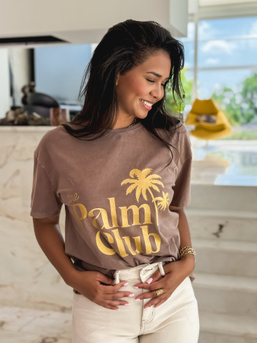 T-shirt "The palm club" - Marron