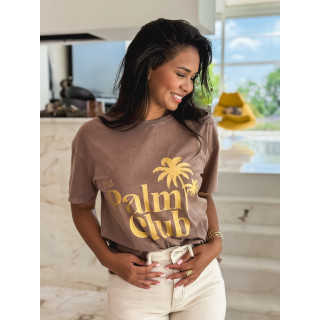 T-shirt "The palm club" - Marron