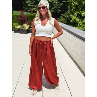 Pantalon satiné Nysa - Rouille