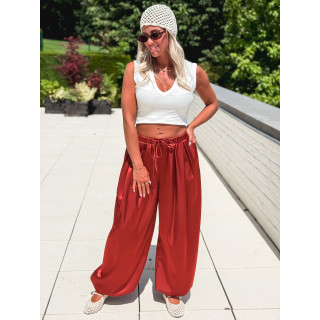 Pantalon satiné Nysa - Rouille