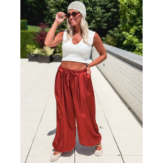 Pantalon satiné Nysa - Rouille