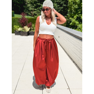 Pantalon satiné Nysa - Rouille