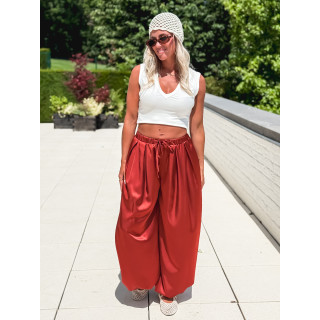 Pantalon satiné Nysa - Rouille