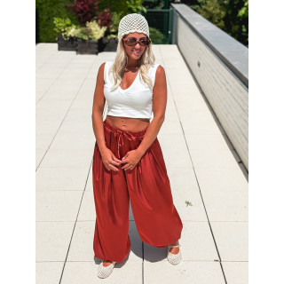 Pantalon satiné Nysa - Rouille