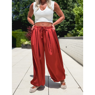 Pantalon satiné Nysa - Rouille