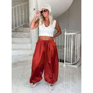 Pantalon satiné Nysa - Rouille