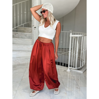 Pantalon satiné Nysa - Rouille
