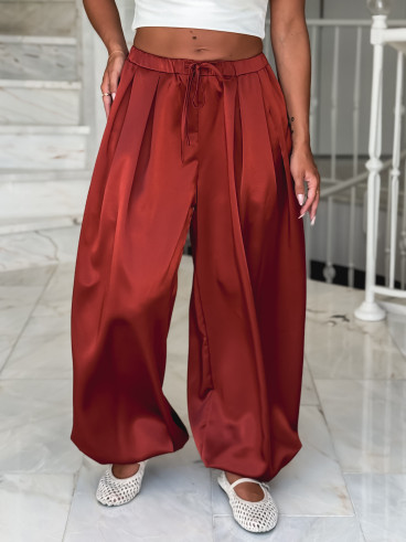 Pantalon satiné Nysa - Rouille