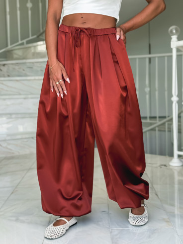 Pantalon satiné Nysa - Rouille