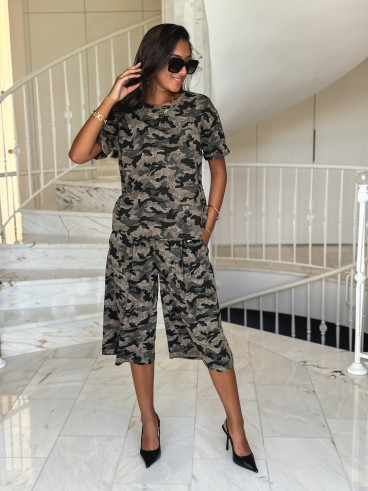 Bermuda Sergine - Kaki/Noir