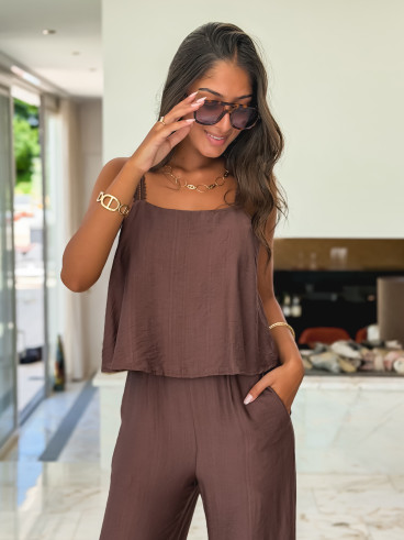 Combinaison pantalon Isalis - Chocolat