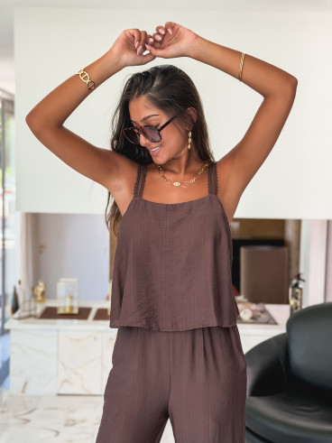 Combinaison pantalon Isalis - Chocolat