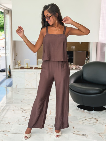 Combinaison pantalon Isalis - Chocolat