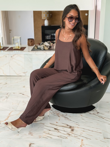 Combinaison pantalon Isalis - Chocolat