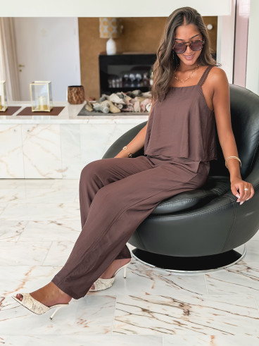 Combinaison pantalon Isalis - Chocolat