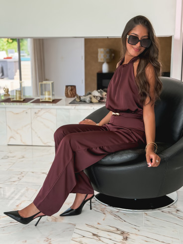 Combinaison pantalon Ysia - Prune