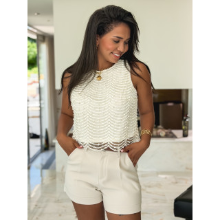 Blouse sans manches Adria - Ecru