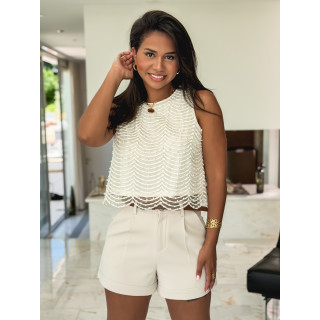Blouse sans manches Adria - Ecru