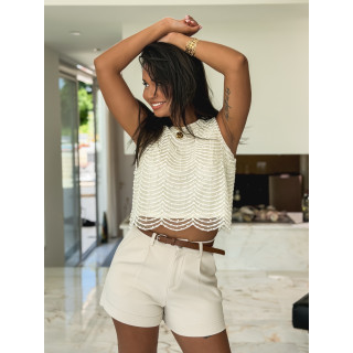 Blouse sans manches Adria - Ecru
