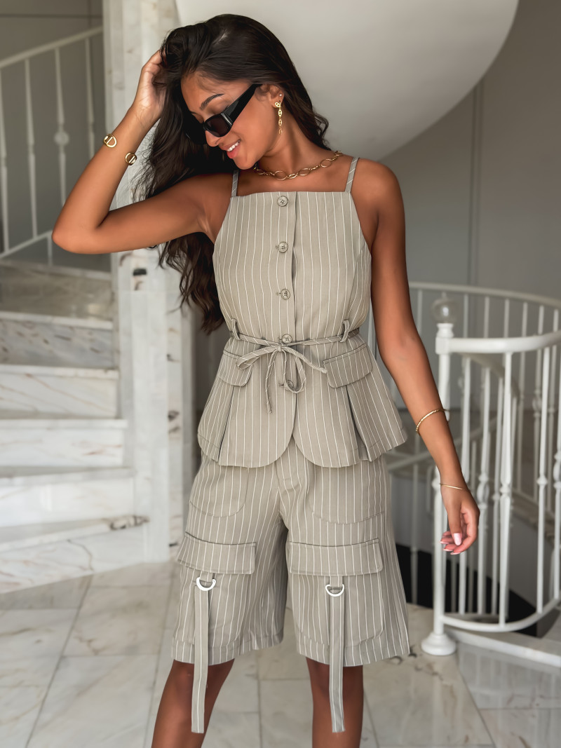 Blouse lignée Anaé - Kaki