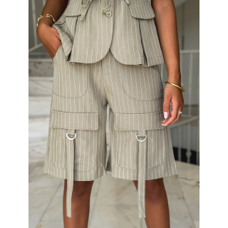 Short ligné Anaé - Kaki