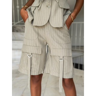 Short ligné Anaé - Kaki