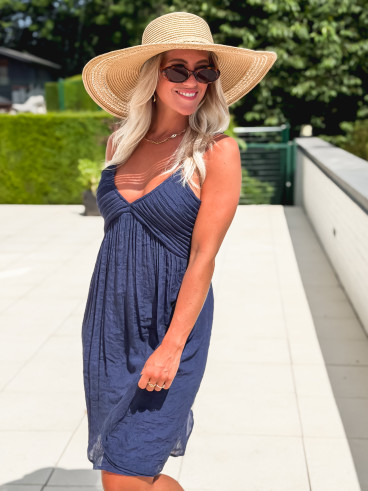 Robe courte Cléo - Bleu marine