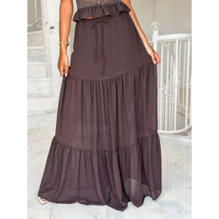 Jupe longue Lisona - Marron